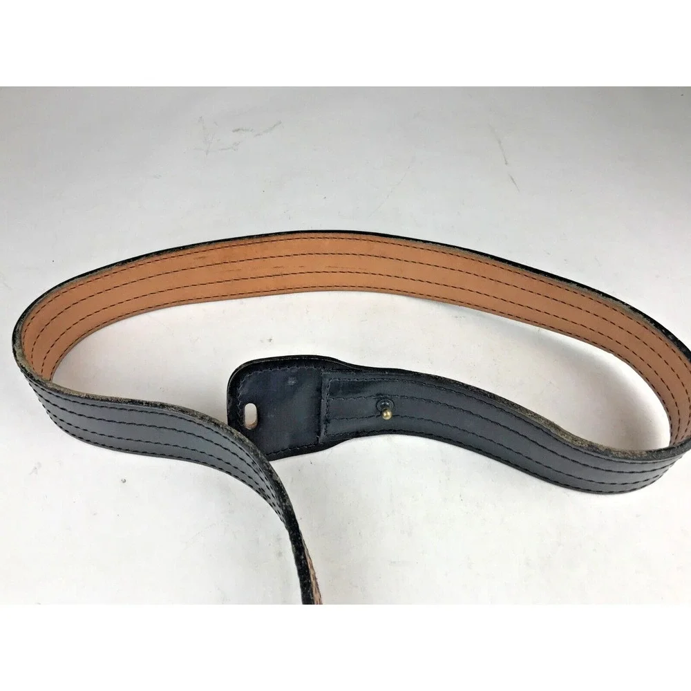 Dutyman 4011U Duty Belt Black Full‎ Grain Leather 4-Row Stitch 52.5